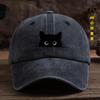 Weiche Baumwollähnliche Leinen-Baseballkappe Mit Katzen-Print-Design Unisex Breiter Schirmhut