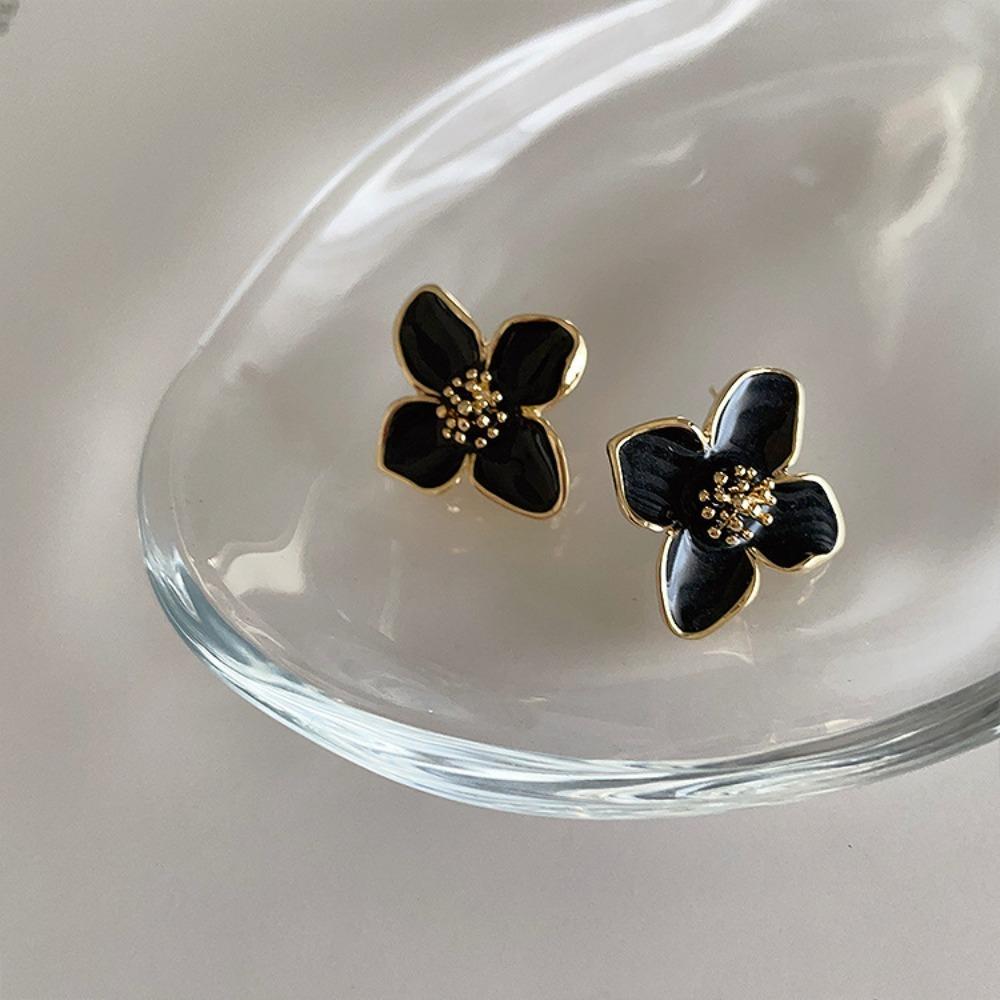 Flower Drops Oil Earrings European American Style Personality Stud Earrings Ms Girl Travel Wedding Accessories