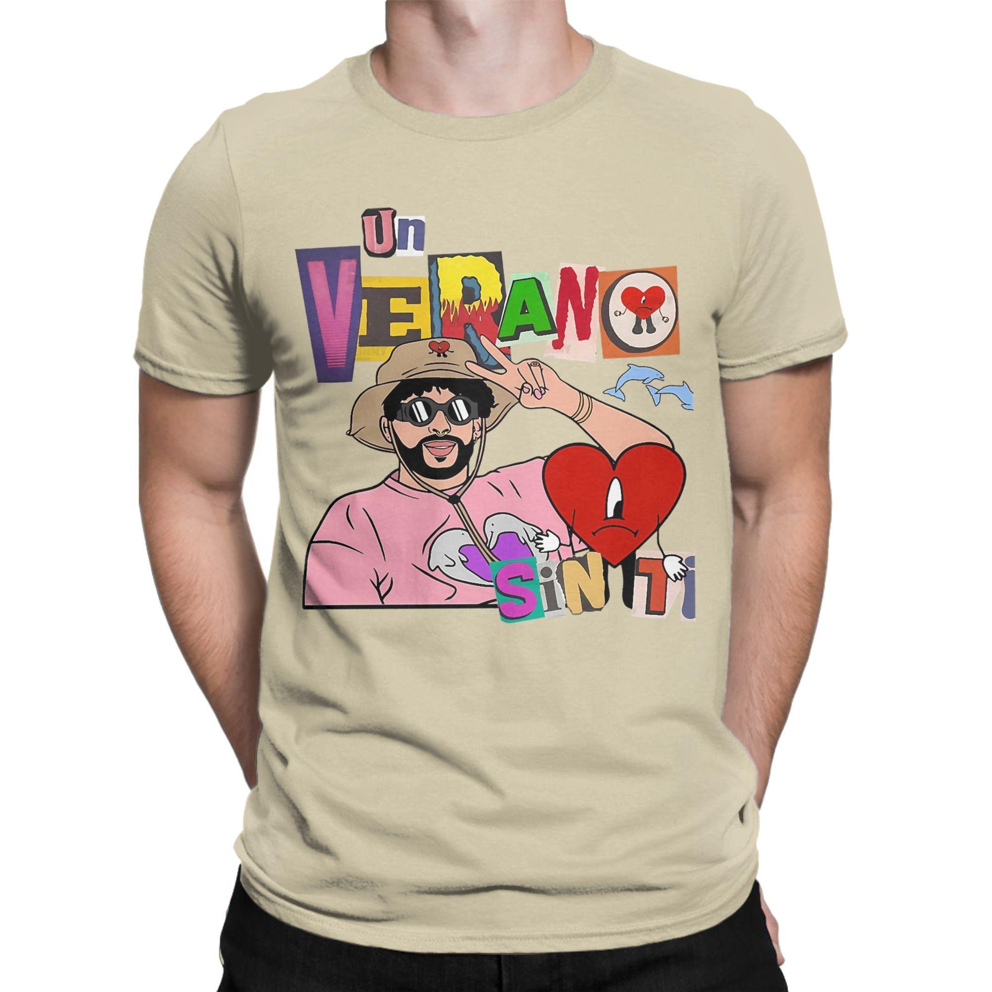 

Art Bad Bunny Un Verano Sin Ti Men T Shirt Funny Tee Shirt Short Sleeve Crewneck T-Shirt Pure Cotton Summer Tops - Men s Sum... S разноцветный