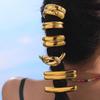 Qiong Yao Embossed Stainless Steel Elastic Hair Tie – High-Grade Textured Hair Accessory, Trendy Ornament