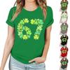 Women's Casual Saint Pa Printed T-shirt Round Neck Pullover Short Sleeve Top
