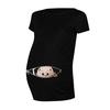 Women Maternity Short Sleeve Cartoon Print Tops T-shirt Pregnancy Clothes