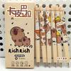 Cute Floral Press Pen Set 0.5mm Head Black Speed Dry Neutral Pen Student Stationery Cartoon Colorful Signature Cute Floral Pen