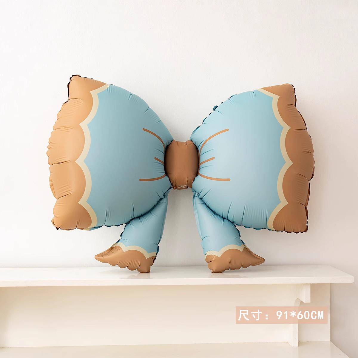 

Wind Large Pink Blue Matte Bow Aluminum Film Balloon Children S Birthday Decoration Party Scene Arrangement Matte Bow Blue