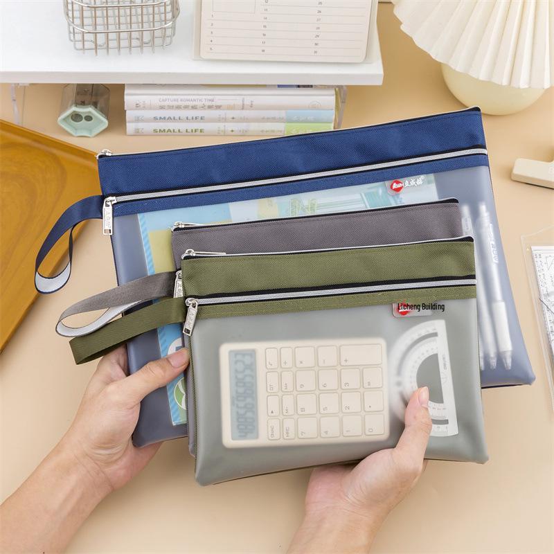 Waterproof Double-Layer Document Bag with Zipper for Certificates and Examination Materials