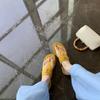 With Skirt Toe Flip-flops Shoes, Women Wear Low-heeled Cool Slippers Outside Summer