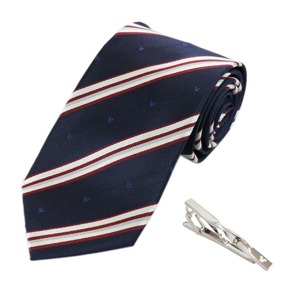 [Disney] Necktie & Tie Bar Set DN902511-2 Navy x Red