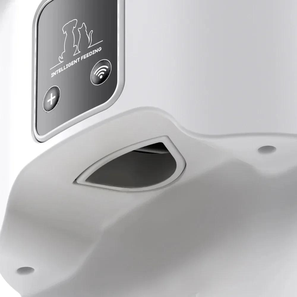 4L WIFI Knopf Automatischer Katzenfutterautomat Intelligenter Katzen- und Hunde-Futterautomat Smart Pet Katzenfutterspender Futterautomat(Kein 5V 1A Stecker)