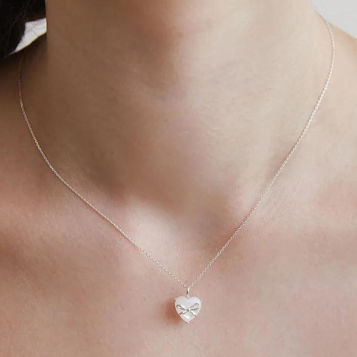 (Silver 925) Gift Heart Pendant Necklace NZ2405