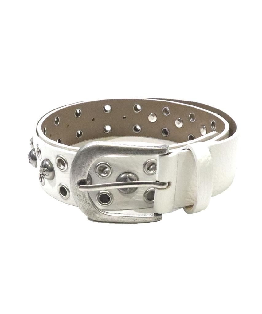 Hauseulagkeulleob Heavy Rock Stud Belts - White