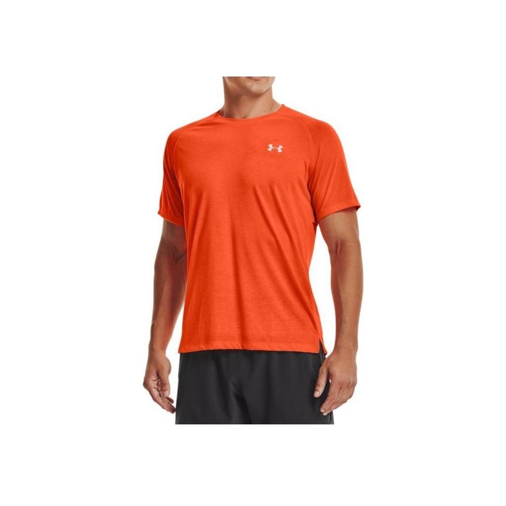 Under Armour Solid Logo Casual Crew Neck Pullover Sports Short Sleeve Raglan T-Shirt Men T-Shirts Orange 1361469-825