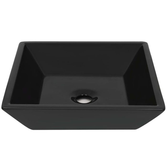 VidaXL Lavabo Céramique Carré Noir 41,5x41,5x12 cm Vasque Évier Salle de Bain 142739