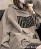 Blanc Blanc Pullover Long Street Loose Street Relaxed Oversized Fleece-Lined Hoodie, Sleeves, Printed, Style, Fall, Winter, Spring, Fit, Office,