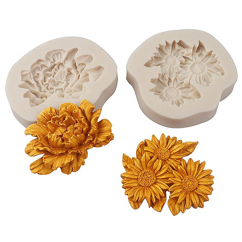 1Pc Peony Sunflower Lotus Silicone Molds Chinese Rose Flower Mould Diy Chocolate Candy Cake Fondant Mold Dessert Decoration