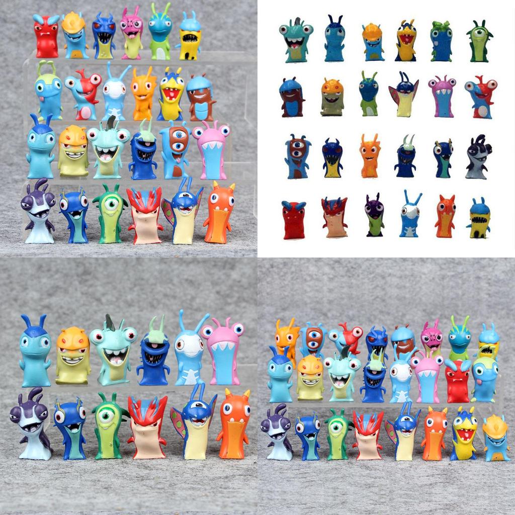 Lot Of 24 Premium Slugterra Action Figures Pvc Toys Featuring Burpy And Bludgeon Slugs Gift Set