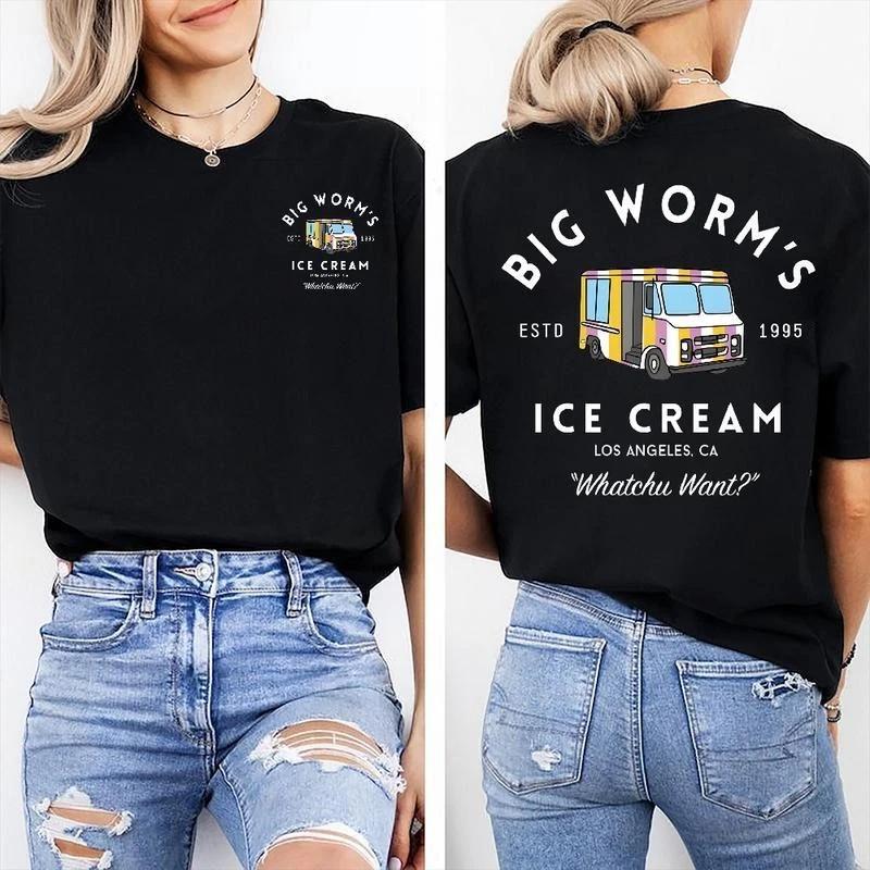Big Worm s Ice Cream - Whatchuwant Classic Cotton T-Shirt Unisex Tee XXL