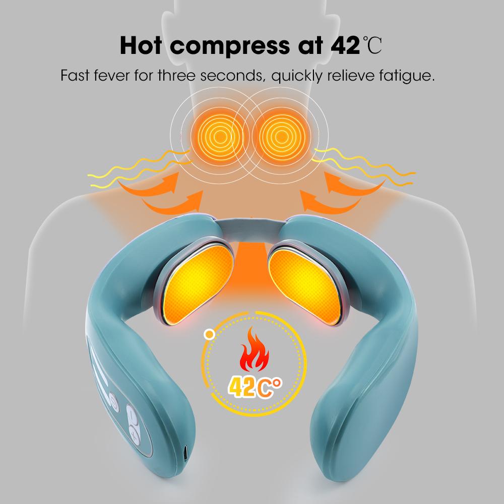 Portable Cervical Massager Neck Care Device Shoulder Cervical Low Frequency Pulse Massage Constant Temperature Hot Compress