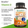 Vitamin K2 MK7 + D3 2-in-1 von Bcuelov, 100mcg K2, 120 pflanzliche Kapseln