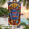 Car Theme Beach Towel Personalized Custom Name & Text Soft Quick Dry Beach Towel for Swimming Travel