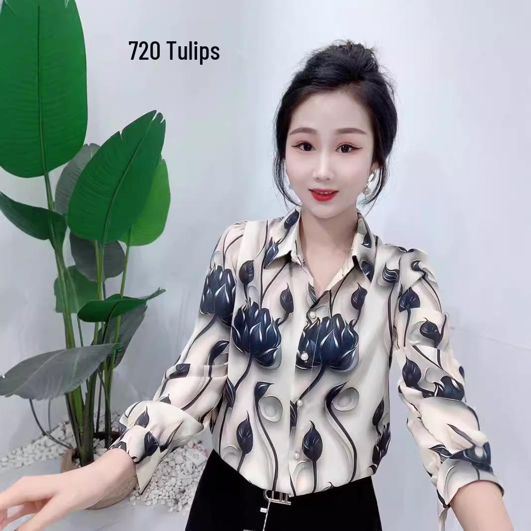 

Стильный женский топ с длинным рукавом большого размера: Весенне-осенняя футболка с темпераментом для мам среднего и молодого возраста 3XL (130-140 pounds)