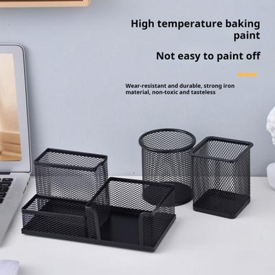 Wire Mesh Pencil Holder Storage Organizer Large Capacity Stable Non-Slip Design Makeup Brush Holder Desktop Organizer Office Supplies