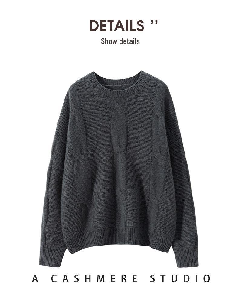 2023 Autumn/Winter Women's Cashmere Chunky Knit Pullover Sweater