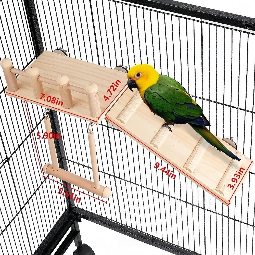 Natural Bird Play Gym Wooden Parrot Rest Platform New Cage Accessories  Cage Decor