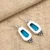 Charming Blue Topaz Gemstone Handmade 925 Sterling Silver Earring Jewelry