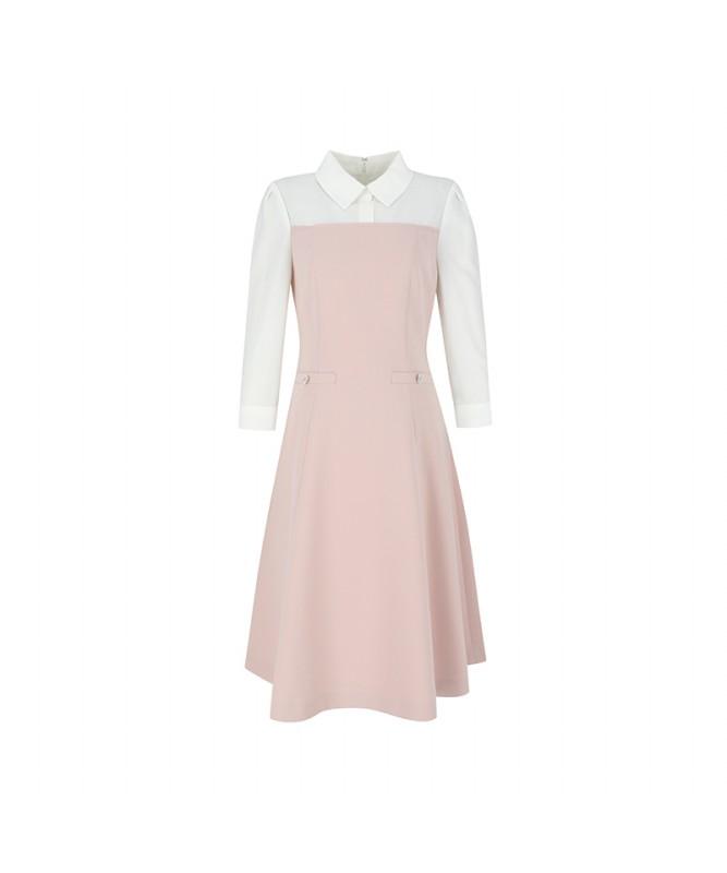 SOUP Contrast Flare Midi Dress (Sa3Opm5)