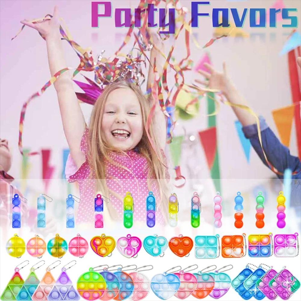 Mini Pop Keychain Fidget Toys Push Pop Bulk Keychain Party Favors For Kids Pop Bubble Toys Pack Boys Girls Adults