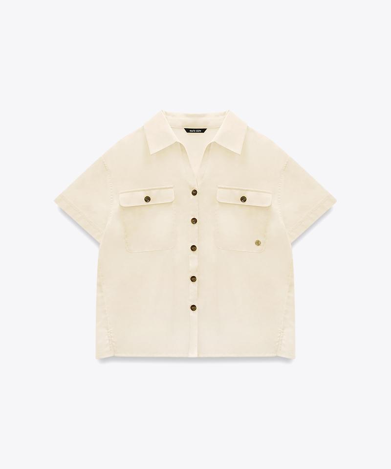 MARIE CLAIRE Linen Regular Fit Short Sleeve Shirt (Mafbsh02Mle)