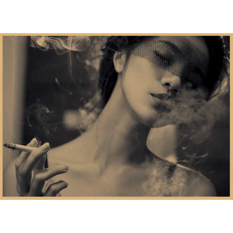 

Vintage Smoking Beauty Retro Poster - Free Shipping - Bar/Coffee Shop Wall Art 16 inch (42x30cm) 150g single yellow kraft paper