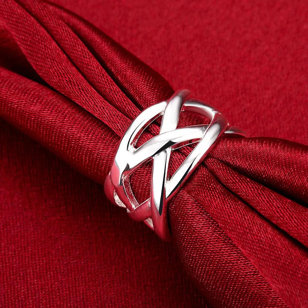 Designer Kupfer Kreuz Fischernetz Ringe für Damen Herren Größe 6 7 8 9 10 Mode Party Hochzeit Schmuck Geschenke