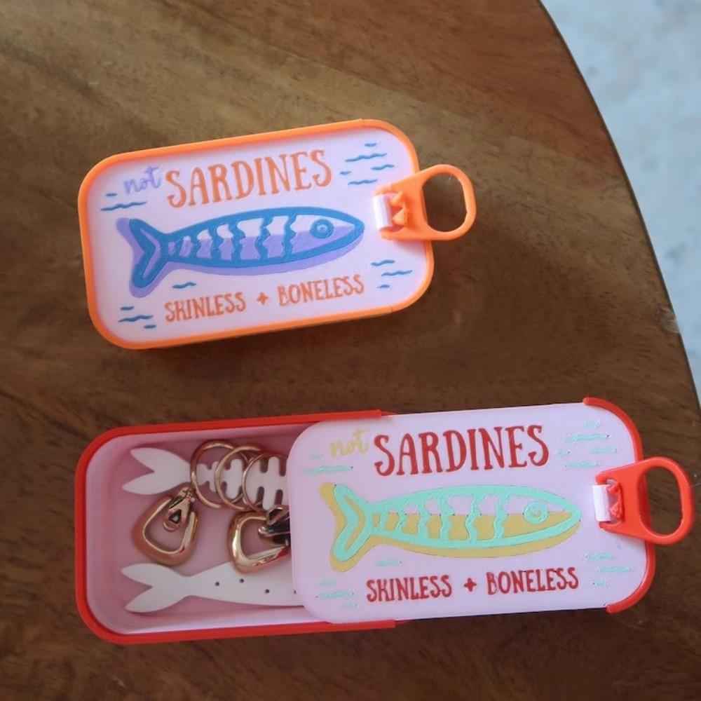 Multi Functional Sardine Tin Jewelry Box 3D Printed Fish Bone Jewelry Box Home Decor
