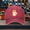 Cartoon Shiba Inu Baseball Cap Distressed Washed Cotton Casual Adjustable Cap for Unisex Travel