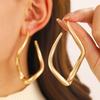 Gold Plated Hypoallergenic Geometric Dangle Earrings 1 Pair Irregular Design for Women Outdoor Travel Wear