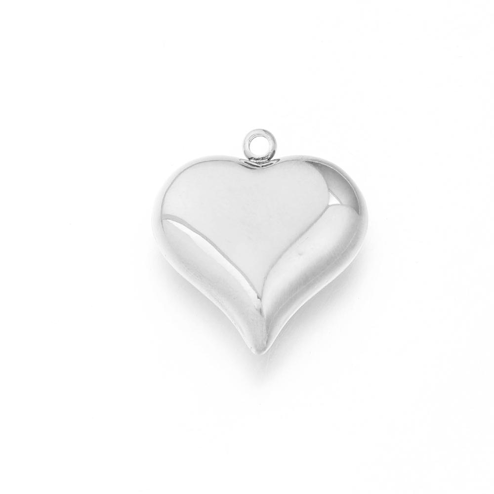 1Pc 15-45mm Stainless Steel Heart Charms for DIY Earrings Necklace Bracelet Pendant Jewelry Making Findings Accessories