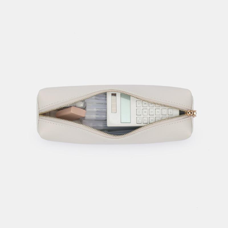 Fashion Pure Color Large Capacity Pencil Cases Simple Stationery Pen Bags PU Pencil Pouch School Supplies Pencil Pouch