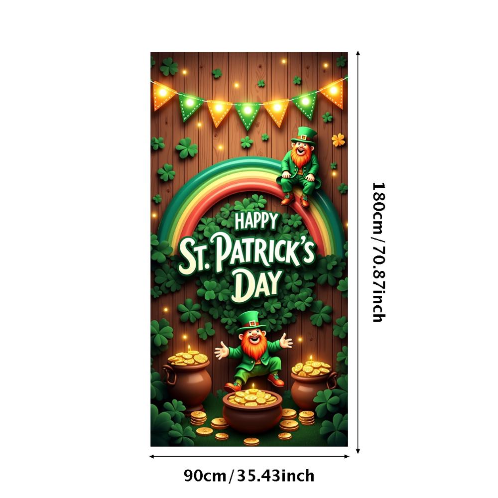 St Patricks Day Backdrop Banner With Beer Mug And Clover Party Event Decoration Photo Booth photography Background Props