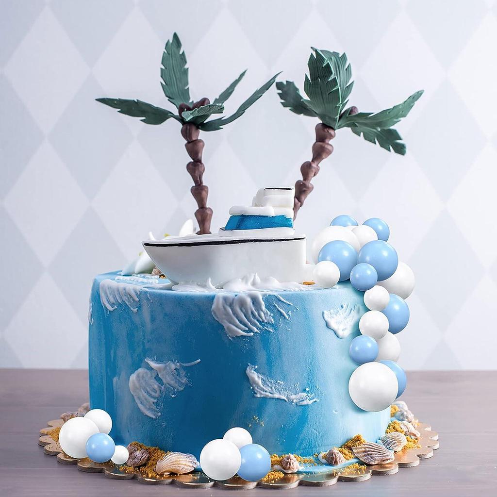70Pieces Mini Balloon Cake Topper Balls Faux Pearl Balls Cake Picks Baking Decoration for Anniversary Birthday Party Baby Shower