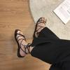Fashion Women Sandals Summer 2024 New Beach Sandals Fashion Sexy Flat Casual Shoes for Women Cross-Tie Open Toe Casual Sandals Women