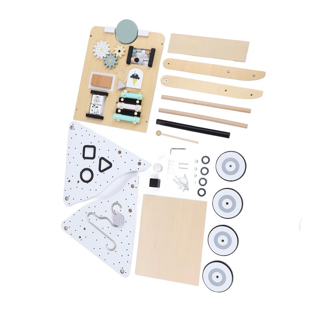 Wooden Baby Walker with Roller Develops Motor Skills Multiple Activities Push Pull Learning Walker