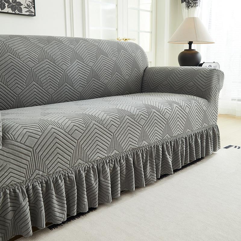 New Skirt Sofa Cover Living Room Elastic All Inclusive Jacquard Sofa Protective Cover Anti Slip And Cat Scratch Couch Covers