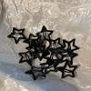 10pcs Girls Black and Grey Star Bobby Pin Hairpin Cool Charm Metal BB Hair Clips For Woman Pentagram Harajuku Headwear Accessories