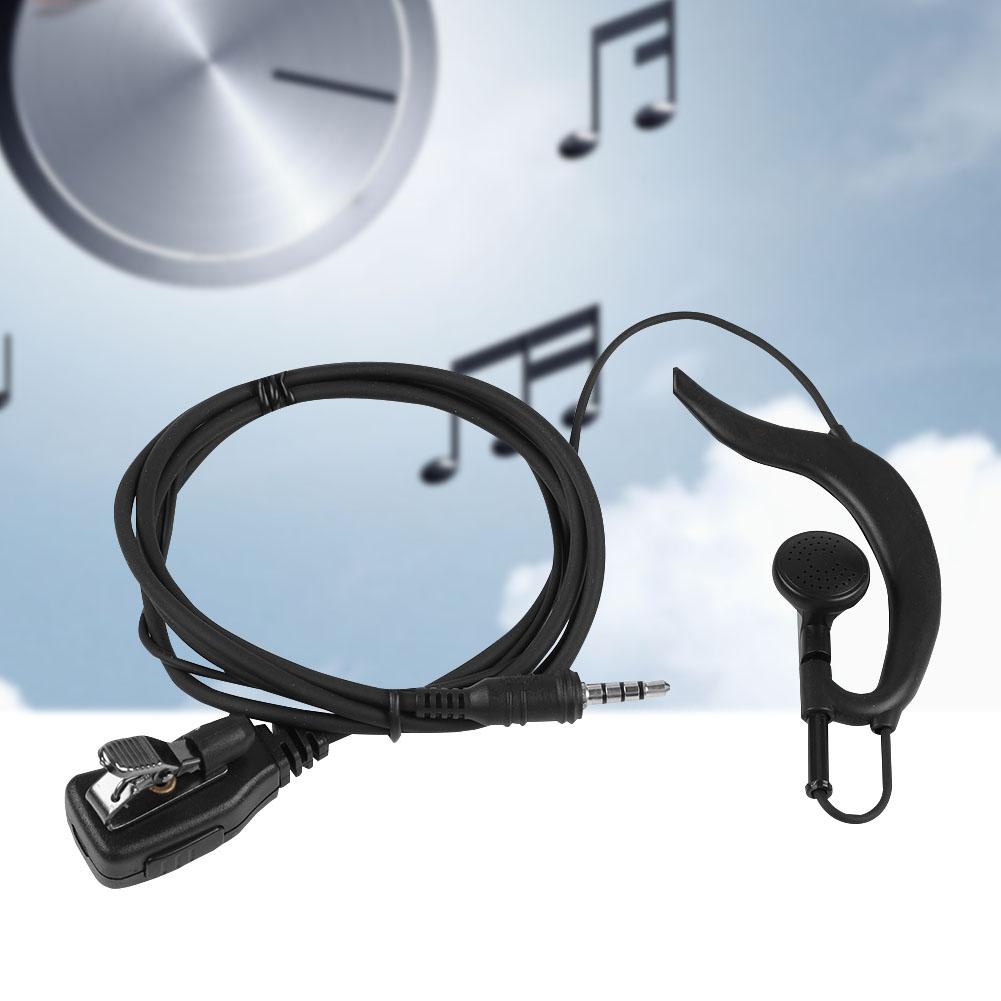 3.5mm Earhook Earpiece with PTT Button MIC Speaker Single Earphone for Wakie Talkie