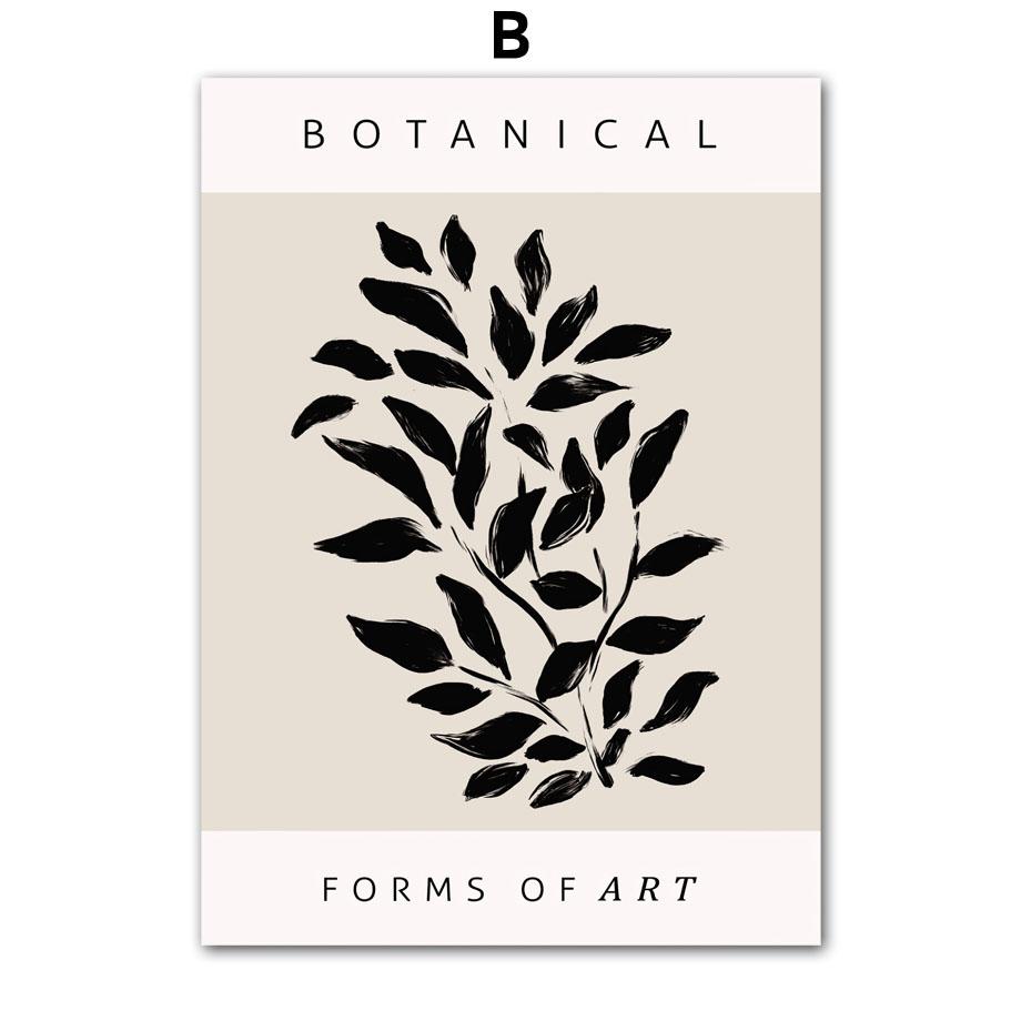 Modern Black Striped Girl Leaves Abstract Posters Prints Modern Minimalist Wall Art Canvas Painting Home Living Room Decoration