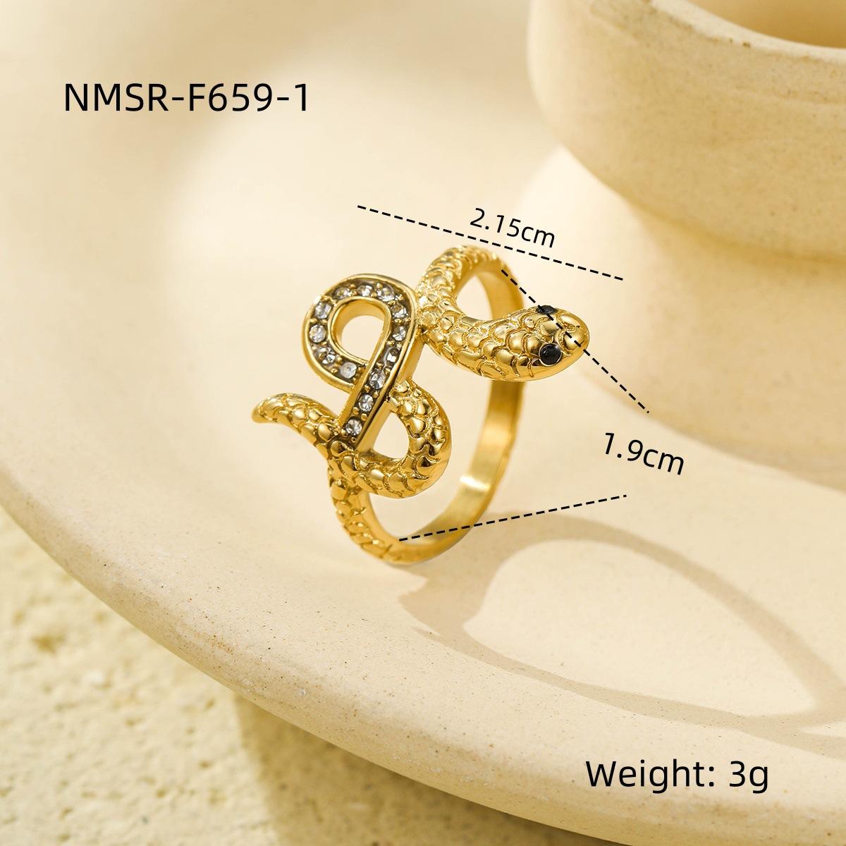 GEMCHIC Women s Stainless Steel Serpent Zircon Ring Fashion Jewelry
