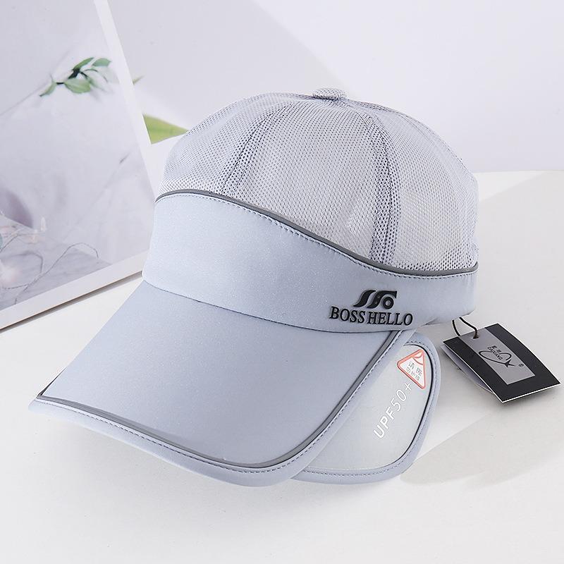 Baseball Cap Men's Summer Sunscreen Hat Women's New Enlarged Retractable Brim Outdoor Sports Cap Sun Cover Hat