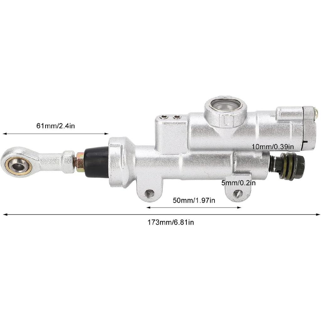 Universal Hydraulic Cylinder Rear Brake Master Cylinder 10mm Better Braking Performance for Pit Dirt Bike Atv Motorcycle