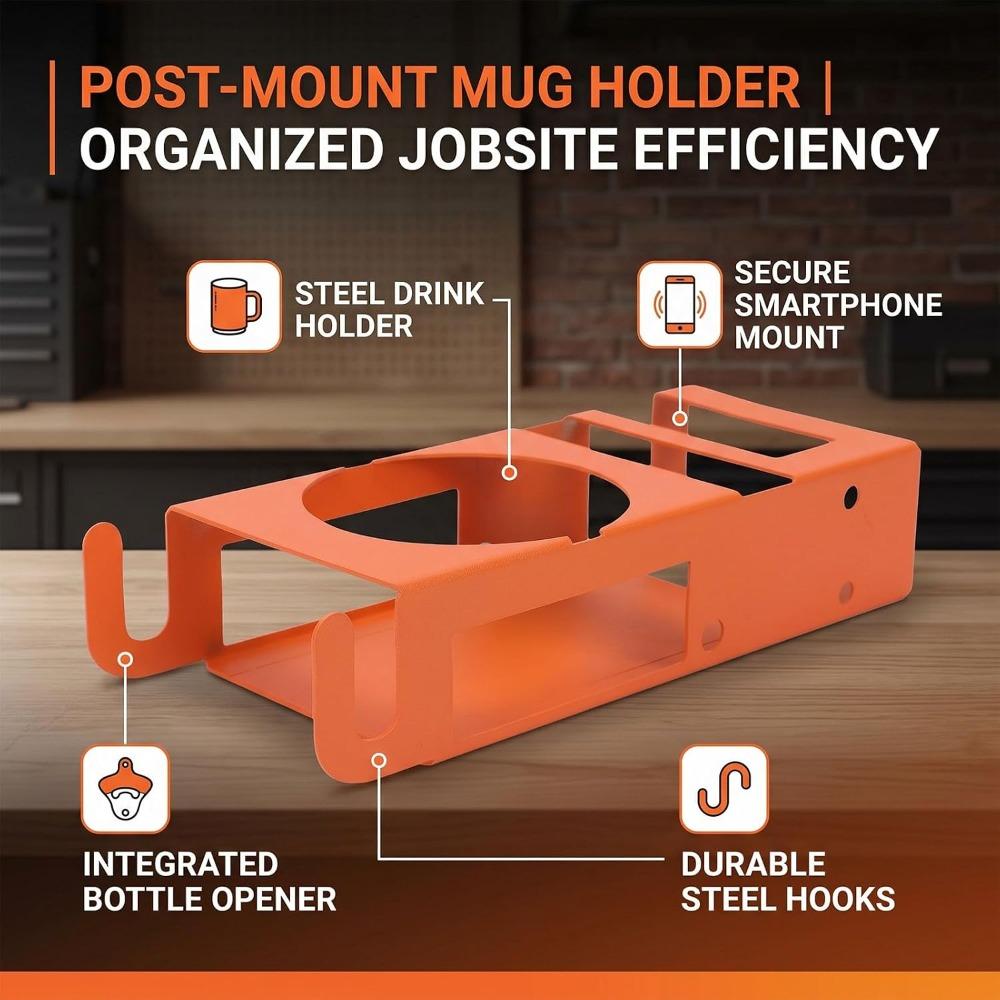 Geometric Design Wall Mounted Cup Holder Coffee Mug Holder for Garage Workshop Construction Site